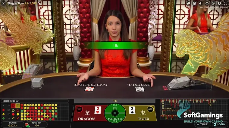 Instructions on how to bet and play Dragon Tiger