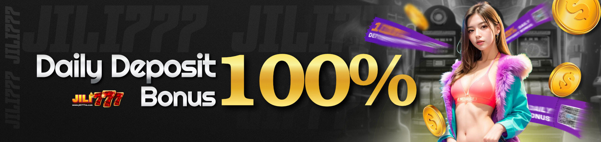 Daily Deposit Bonus 100%